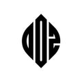OOZ circle letter logo design with circle and ellipse shape. OOZ ellipse letters with typographic style. The three initials form a Royalty Free Stock Photo