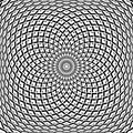 Op art abstract design. Geometric convex rotation pattern