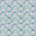 Op art concentric circles seamless pattern. Vector retro style illustration for wrapping, fabric, textile, wallpaper design Royalty Free Stock Photo