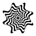 Op art design element. Twisting rotation movement. Abstract wavy lines pattern Royalty Free Stock Photo