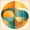 Op Art Digital Watercolor: Retro Vintage Graphic With Mid-century Colors