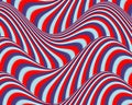 Op Art Flowing Stripes Red Blue Light Blue