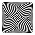 Op art geometric design element. Convex 3D shape. Torsion illusion Royalty Free Stock Photo