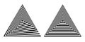 Op art geometric triangle design elements. 3D illusion Royalty Free Stock Photo