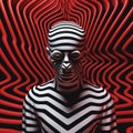 Op Art Minimalism: Psychedelic Surrealism With Demon Humanoid