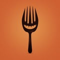 Op Art Minimalist Illustration: Happy Evil Angry Dark Fork Mask