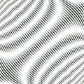 Op art, moire pattern. Relaxing hypnotic background with geometric black lines. Royalty Free Stock Photo