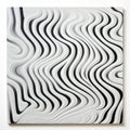 Op Art Painting: Wavy Resin Sheets In Black And White