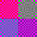 op art pink vector patterns with checkerboard squares