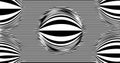 Op Art Psychedelic lines. Abstract pattern. Texture with wavy, curves stripes. Optical art background. Banner wave design