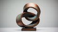 Op Art Sculpture: Patina Rusted Bronze Inspired By Henry Moore And Karl Blossfeldt