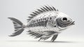 Op Art Sea Fish: Half-mechanical Half-fish Illustration With Surrealistic Lighting