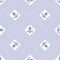 Op art seamless vector pattern with anchors. Marine stripe background