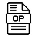 Op File type Icons. Audio Extension icon Outline Design. Vector Illustrations Royalty Free Stock Photo