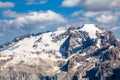 Op view of alpine landscape  as seen from Sass Pordoi South Tirol, Dolomites mountains Royalty Free Stock Photo