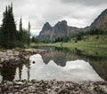 Opabin Valley and lake hanging over Lake O`Hara in Yoho National Park Royalty Free Stock Photo