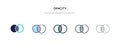 Opacity icon in different style vector illustration. two colored and black opacity vector icons designed in filled, outline, line
