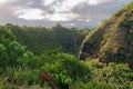 Opaekaa Falls, a scenic waterfall in Wailua River State Park, Kauai, Hawaii, USA Royalty Free Stock Photo