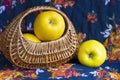 Opal apples in a basket