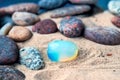 Opal, artificially on a beach Royalty Free Stock Photo