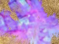 Opal gemstone background. Simulated glitter on faux iridescent opal with golden stain texture . Trendy template for