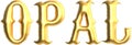 Opal golden text , 3d rendering Royalty Free Stock Photo