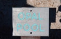 Opal Pool sign in the Midway Geyser Basin in Yellowstone National Park in Wyoming Royalty Free Stock Photo