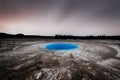 Opal pool at sunset near grand prismatic spring Royalty Free Stock Photo