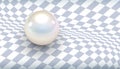 Opalescence pearl on a checkered, white and gray background Royalty Free Stock Photo