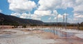 Opalescent Pool hot spring in the Black Sand Geyser Basin in Yellowstone National Park in Wyoming USA Royalty Free Stock Photo