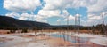 Opalescent Pool hot spring in the Black Sand Geyser Basin in Yellowstone National Park in Wyoming USA