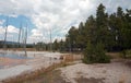 Opalescent Pool hot spring in the Black Sand Geyser Basin in Yellowstone National Park in Wyoming USA Royalty Free Stock Photo