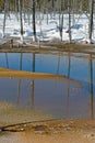 Opalescent Pool, Winter, Yellowstone NP Royalty Free Stock Photo