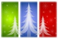 Opaque Christmas Trees on Red Green Blue Royalty Free Stock Photo