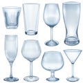 Opaque empty glasses and stemware