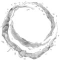 Opaque water splashes in the form of a half rings Royalty Free Stock Photo