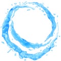 Opaque water splashes in the form of a half rings Royalty Free Stock Photo