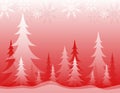 Opaque Winter Forest Red White Royalty Free Stock Photo