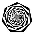 Opart, optical art geometric illustration with rotation distort, deform effect