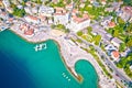 Opatija beach. Town of Opatija Slatina beach and waterfront aerial view Royalty Free Stock Photo