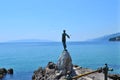 Opatija / Croatia - June 28 2011: Sculpture Maiden with the seagull by Zvonko Car.