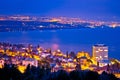 Opatija and Kvarner bay evening panoramic coastline view Royalty Free Stock Photo