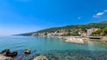 Opatija - A panoramic view of the shore along Opatja, Croatia Royalty Free Stock Photo