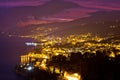 Opatija riviera bay evening panoramic view Royalty Free Stock Photo