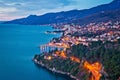 Opatija riviera and Kvarner bay morning panoramic view from above Royalty Free Stock Photo