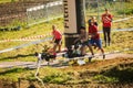 OPATOV, CZECHIA - September 5 2020: Hard Dog Race, difficult obstacle race for the public in tandem with the dog