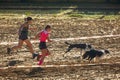 OPATOV, CZECHIA - September 5 2020: Hard Dog Race, difficult obstacle race for the public in tandem with the dog