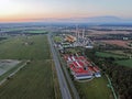 Opatovice power station at sunset