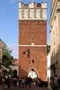 Opatow gate in Sandomierz during the summer