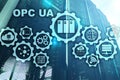 OPC Unified Architecture. Data Transmission in Industrial Networks concept. Royalty Free Stock Photo